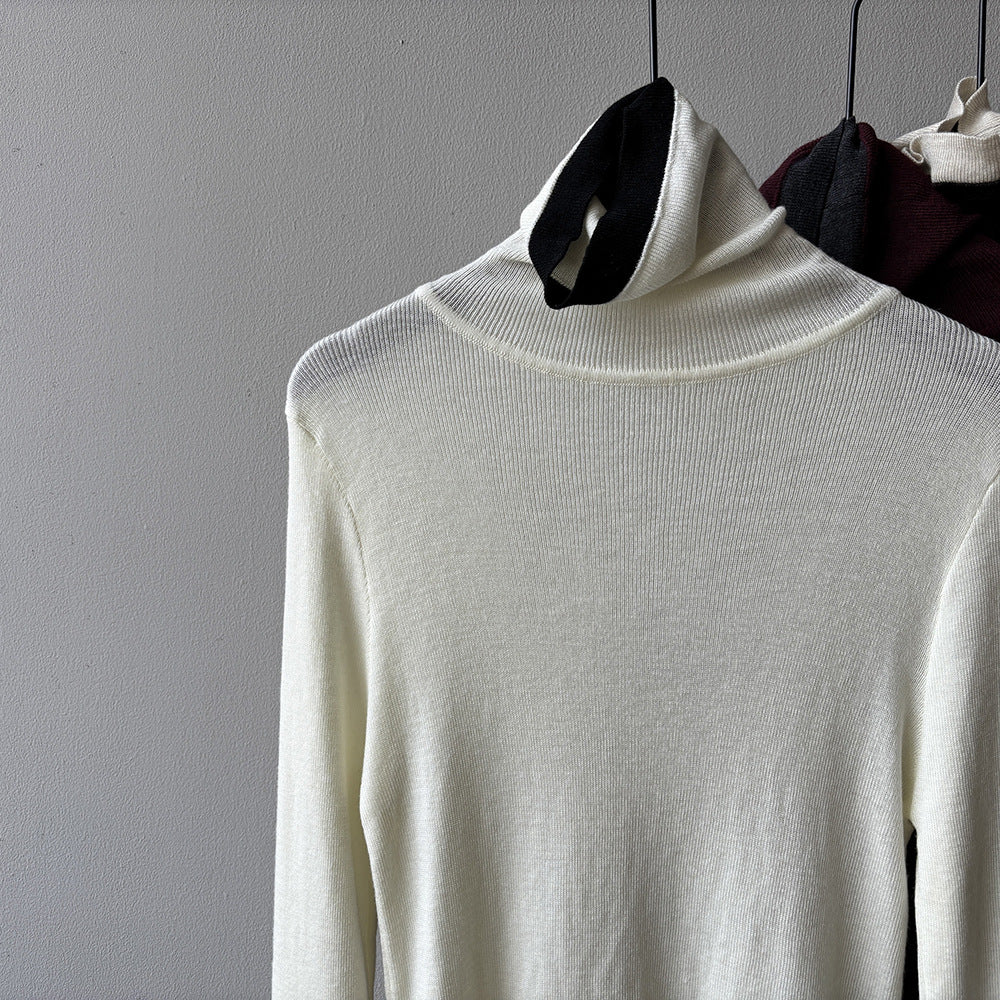 【Y352】實拍撞色高領針織衫（含羊毛10%)
251106