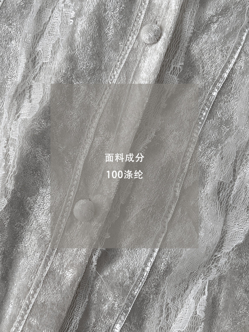 【cimzY0279】實拍早春法式高單蕾絲絲絨襯衫260122