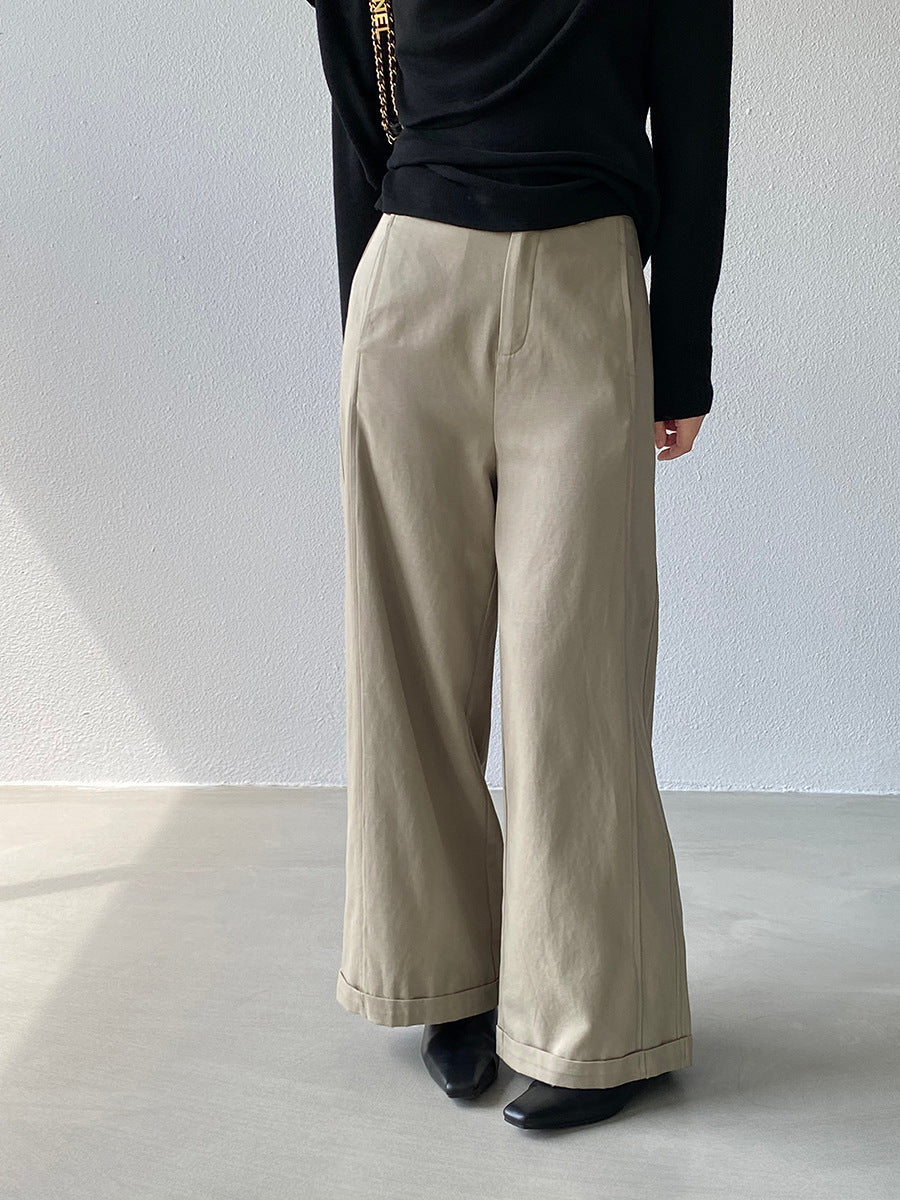 【cim1678】實拍法式高級優雅感顯瘦天絲棉直筒褲251030