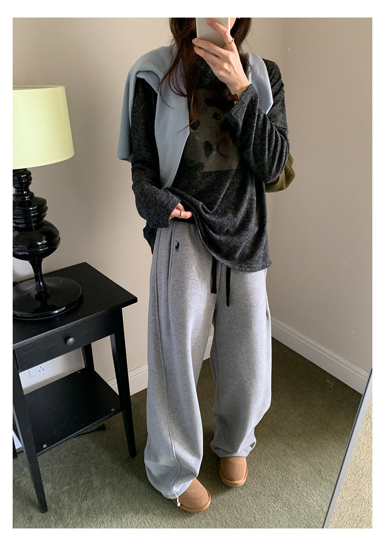 【H5508】實拍M~XL懶懶加厚奧粒絨舒適休閒彎刀褲型251118