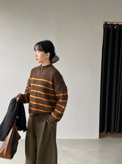 【cimz8925】實拍冬季復古圓領氣質針織毛衣251120