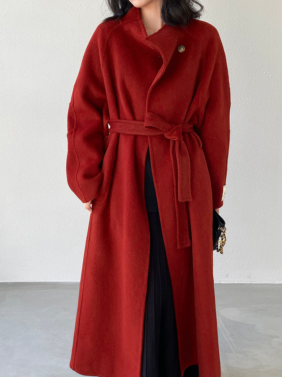 【cimz6616】實拍高級大氣厚款立領雙面羊毛呢大衣外套（羊毛100)251120