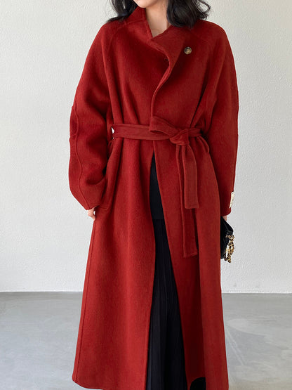 【cimz6616】實拍高級大氣厚款立領雙面羊毛呢大衣外套（羊毛100)251120