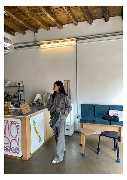 【H5395】實拍韓式連帽衞衣＋直筒衞褲＋屁簾(分開下單） 250902