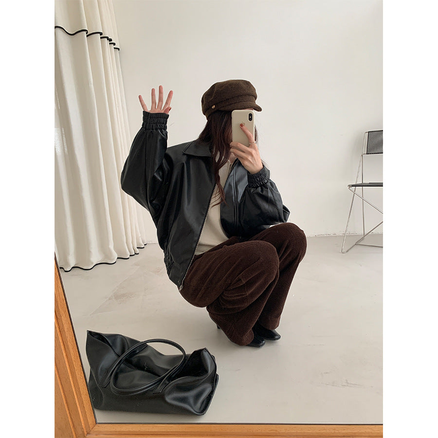 【H5480】實拍復古男友款PU皮外套251109