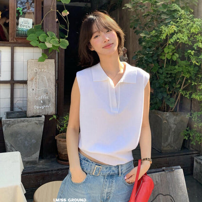 【LR01293】實拍imiss氣質百搭！33%羊毛無袖針織衫260305