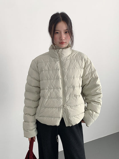 【LD11067】實拍簡約設計保暖立領含絨棉服外套（白鴨絨50%)
251209