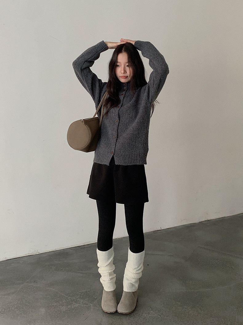 【LD11044】實拍厚款毛呢西裝短褲後鬆緊腰251202