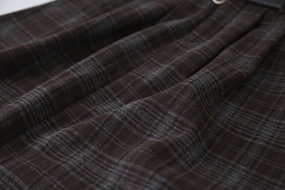 【LD11071】實拍氣質復古格紋毛呢a字裙251209