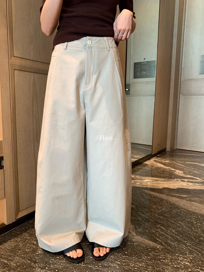 【L80433】實拍Hers夏日修身神褲高腰直筒棉感西裝寬褲/休閒褲260330