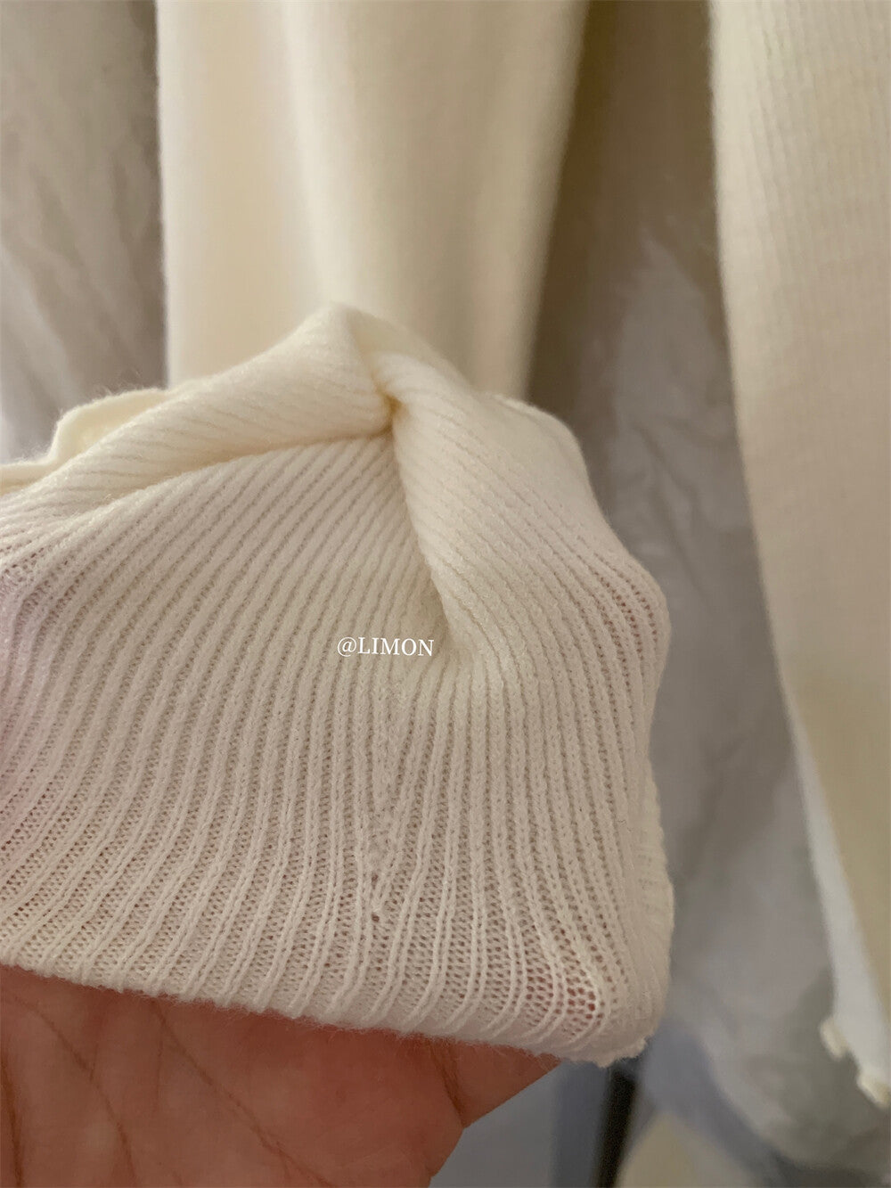 【LDF006】檸檬家親膚絨木耳邊半高領長袖針織衫251117