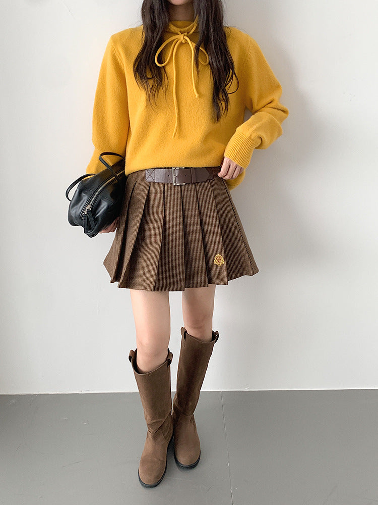 【LD3294】實拍慵懶復古立領羊駝絨針織衫251103