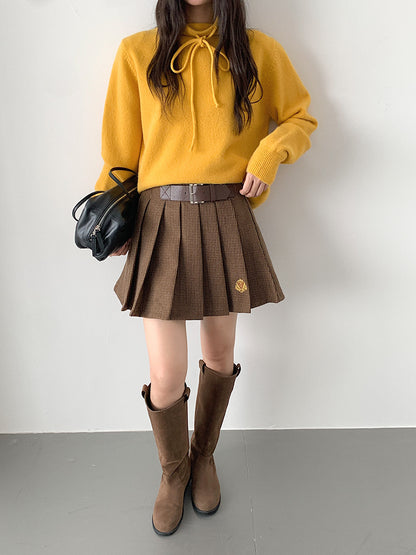 【LD3294】實拍慵懶復古立領羊駝絨針織衫251103