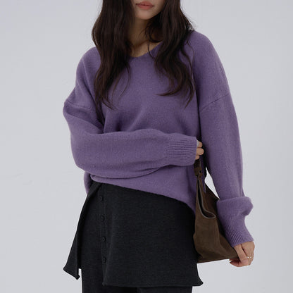 【LD3281】實拍慵懶寬鬆棉羊絨針織毛衣251103