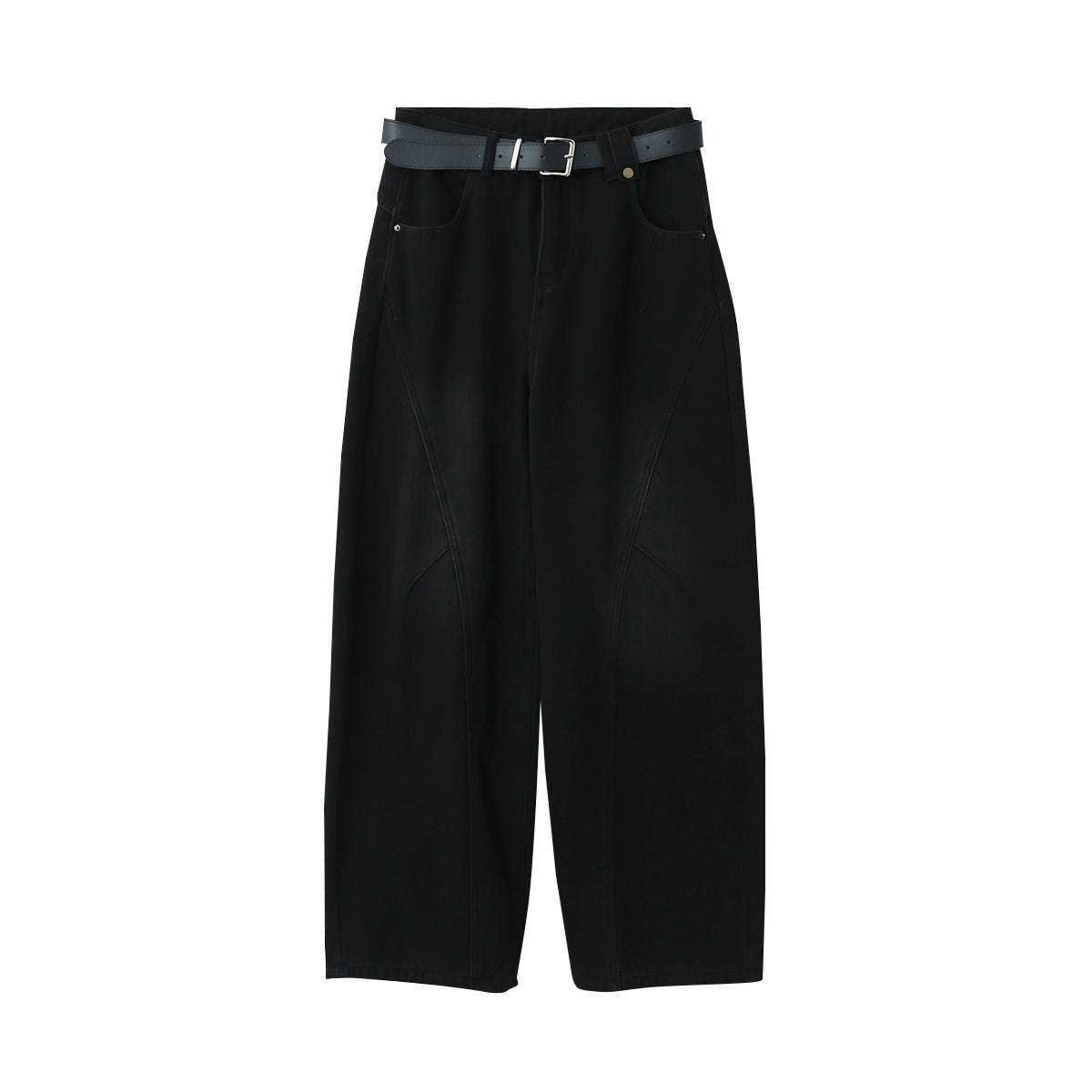 【LD11023】實拍S~XL顯瘦加絨加厚高腰寬鬆彎刀牛仔褲＋腰帶251124