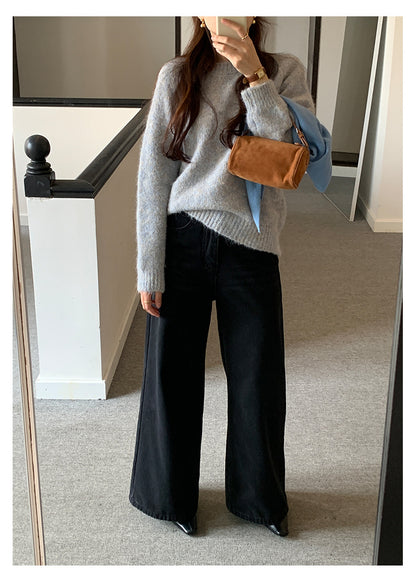 【H5509】實拍S~XL復古加絨加厚高腰直筒牛仔褲251118