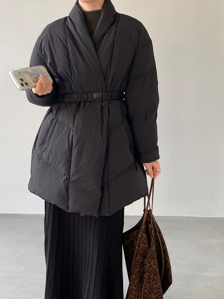 【cimz6386】實拍歐美大氣抗寒鎖温收腰氣質羽絨外套（白鴨絨90%)251120