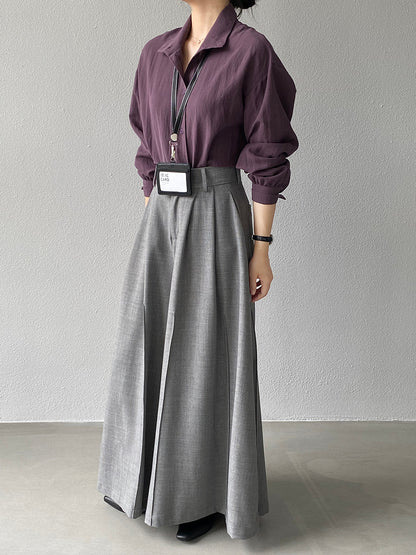 【cim1653】實拍秋日必備高腰壓褶大擺西裝褲251030