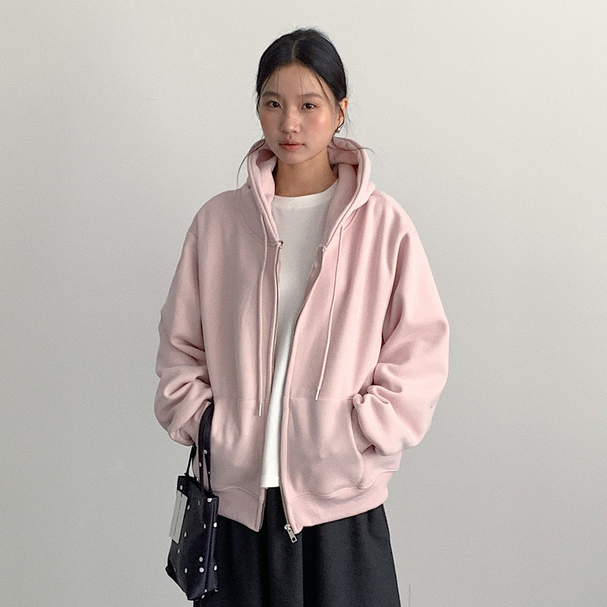 【LD11030】實拍冬季慵懶加絨加厚連帽衞衣外套251124