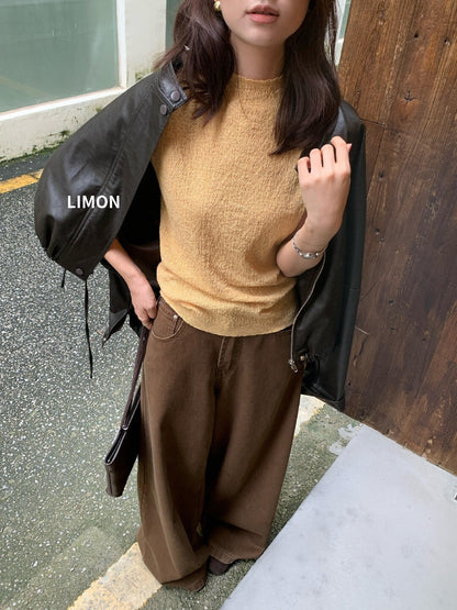 【LNM8583】檸檬家韓系高質感・氣質立領針織背心260831