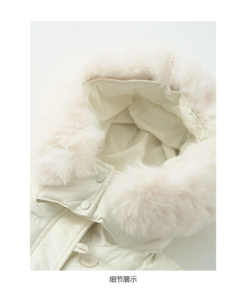 【H5501】實拍奶油風毛領連帽短款加厚棉服251118