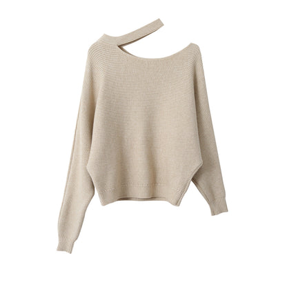 【LD11029】實拍韓系掛脖鏤空露肩針織毛衣251124