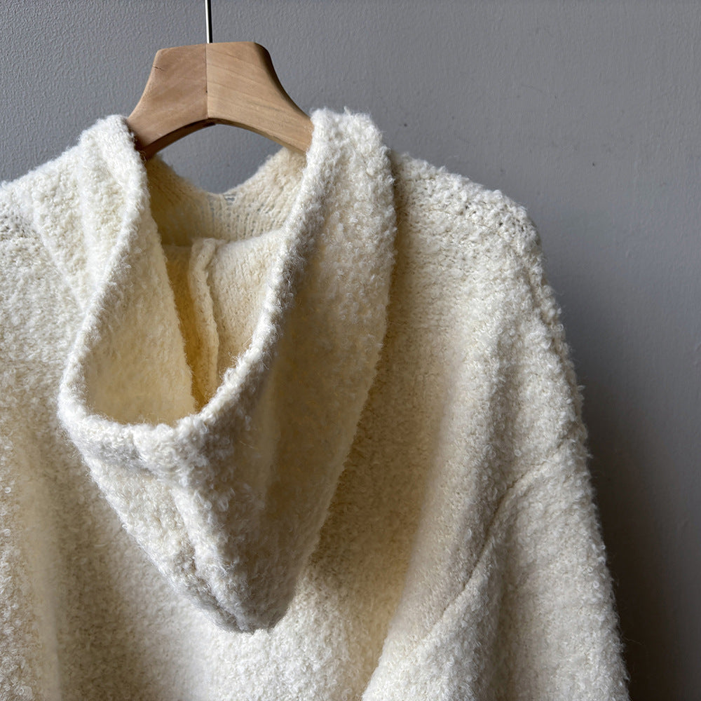 【Y2188】實拍冬季圈圈絨可愛連帽針織毛衣251106