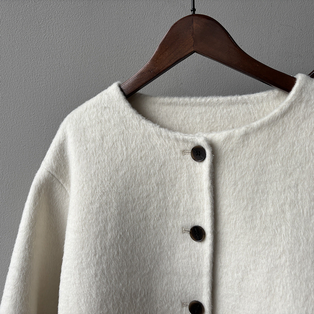 【Y8522】實拍高單氣質簡約綿羊毛呢外套（棉羊毛52%)251106