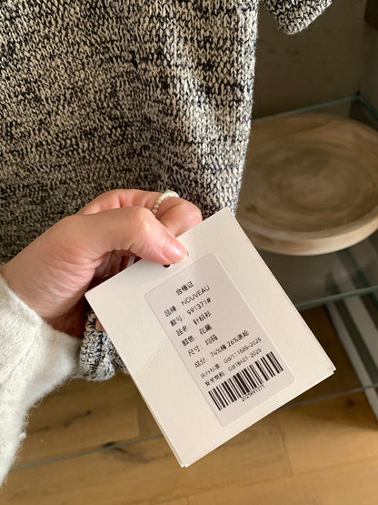 【LR991371】實拍imiss高級感氣質！高級感混雜色圓領短袖針織衫260305