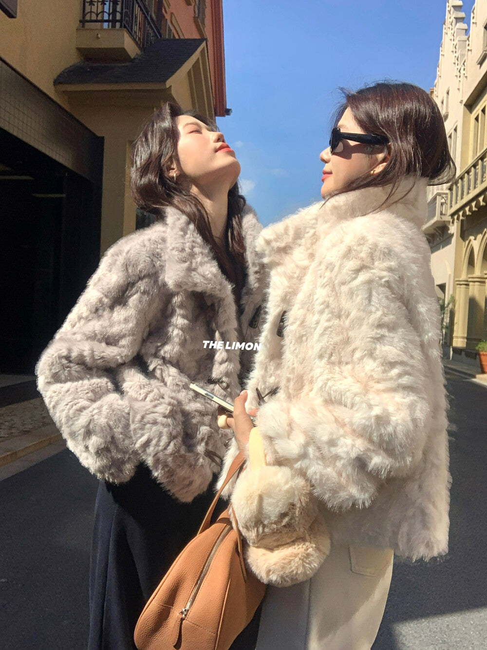 【L1230】實拍檸檬冬季加厚保暖立領牛角扣仿皮草外套251117