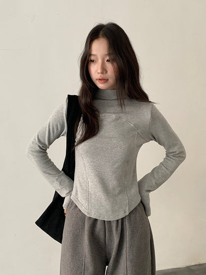 【LD11041】實拍羊绒簡約高領長袖T恤251202