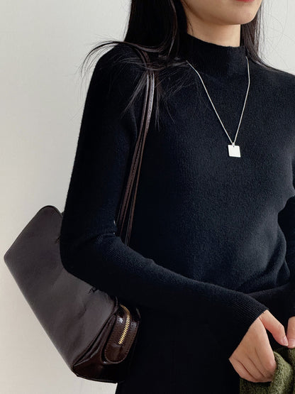 【Y315】實拍高級感半高領針織衫（棉羊毛4%)251106