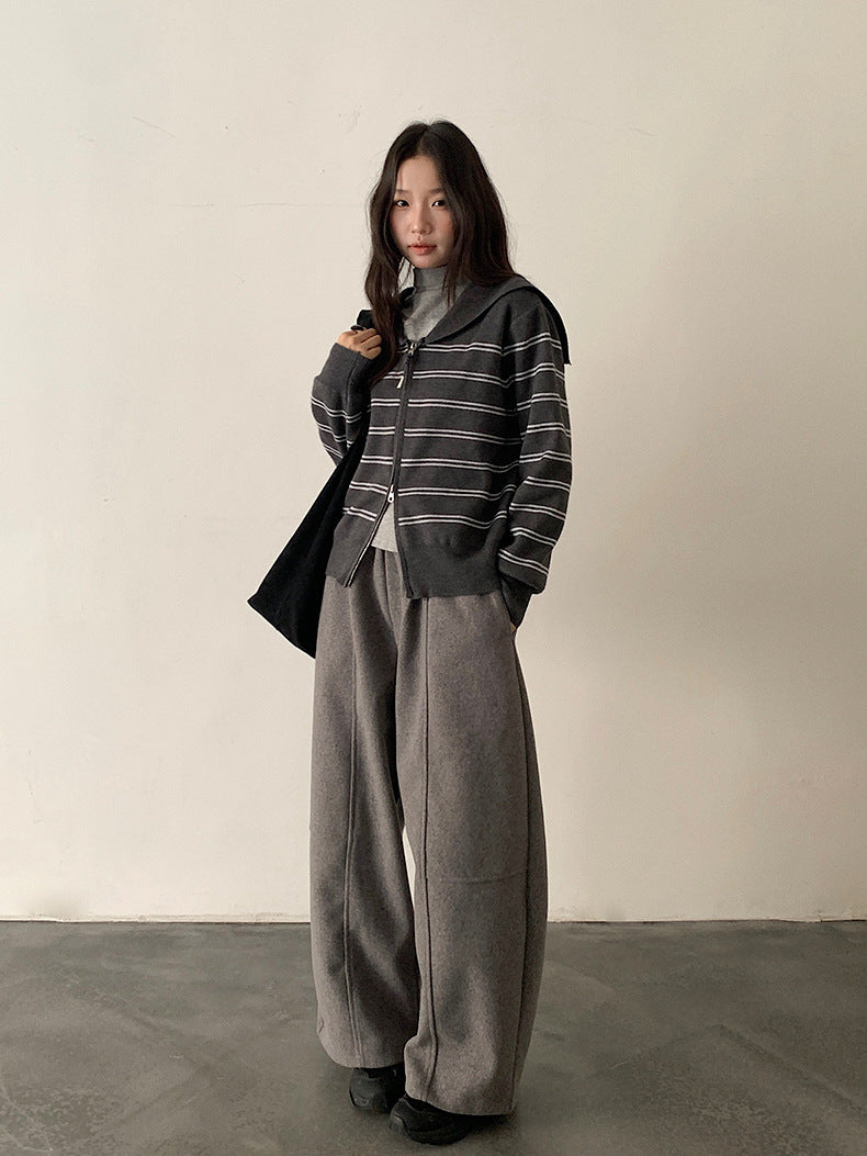 【LD11047】實拍休閒加絨加厚彎刀褲251202