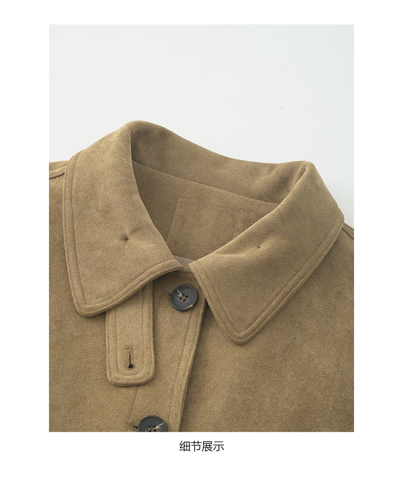 【H5493】實拍復古高領麂皮絨西裝外套251109