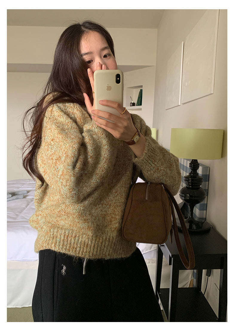 【H5505】實拍復古氣質花紗加厚針織毛衣251118