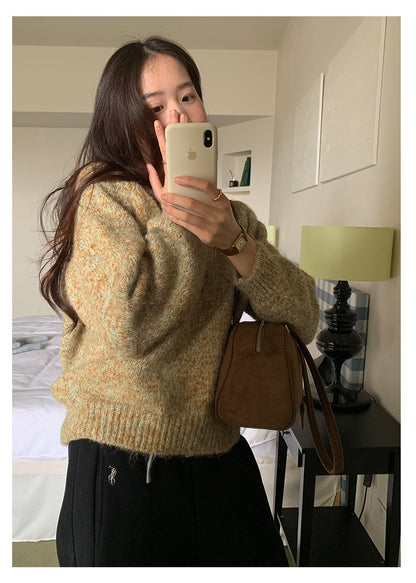 【H5505】實拍復古氣質花紗加厚針織毛衣251118