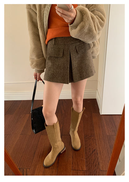 【H5523】實拍S~XL氣質千金質感高腰A字裙褲251125