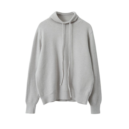 【LD3294】實拍慵懶復古立領羊駝絨針織衫251103