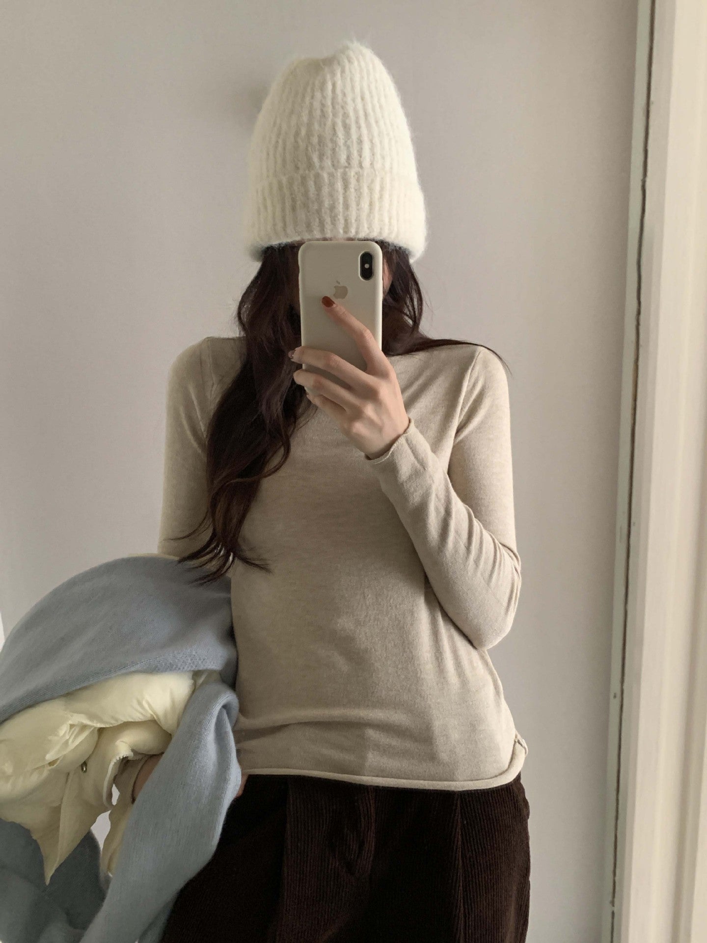 【H5481】實拍基礎6色堆堆領毛針織T恤251109