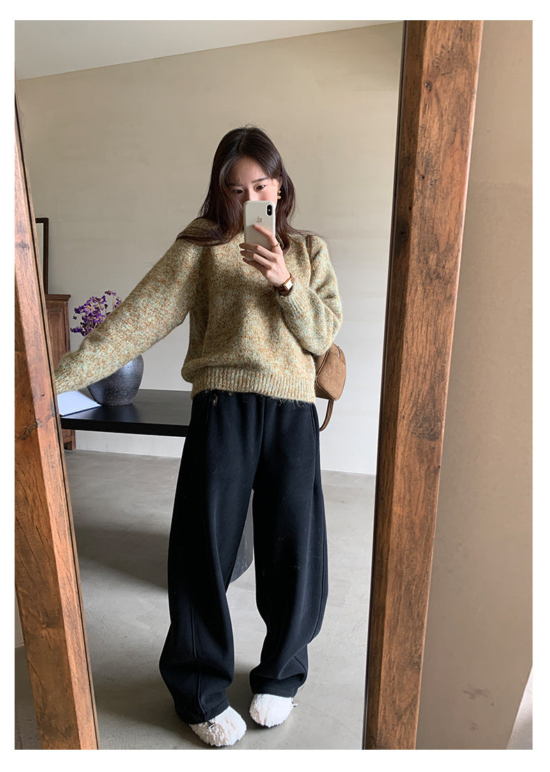 【H5508】實拍M~XL懶懶加厚奧粒絨舒適休閒彎刀褲型251118