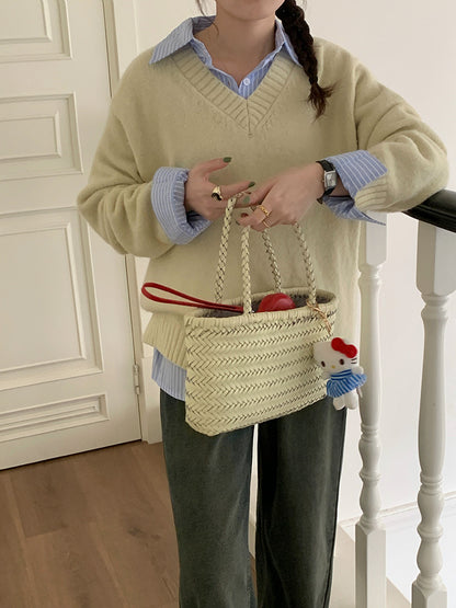 【LD9538】實拍慵懶軟糯寬鬆長袖針織毛衣251103