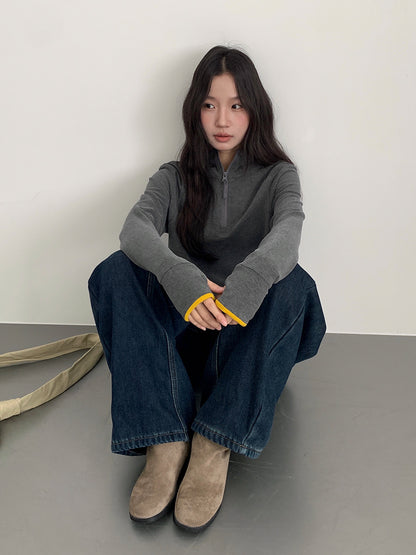 【LD11023】實拍S~XL顯瘦加絨加厚高腰寬鬆彎刀牛仔褲＋腰帶251124