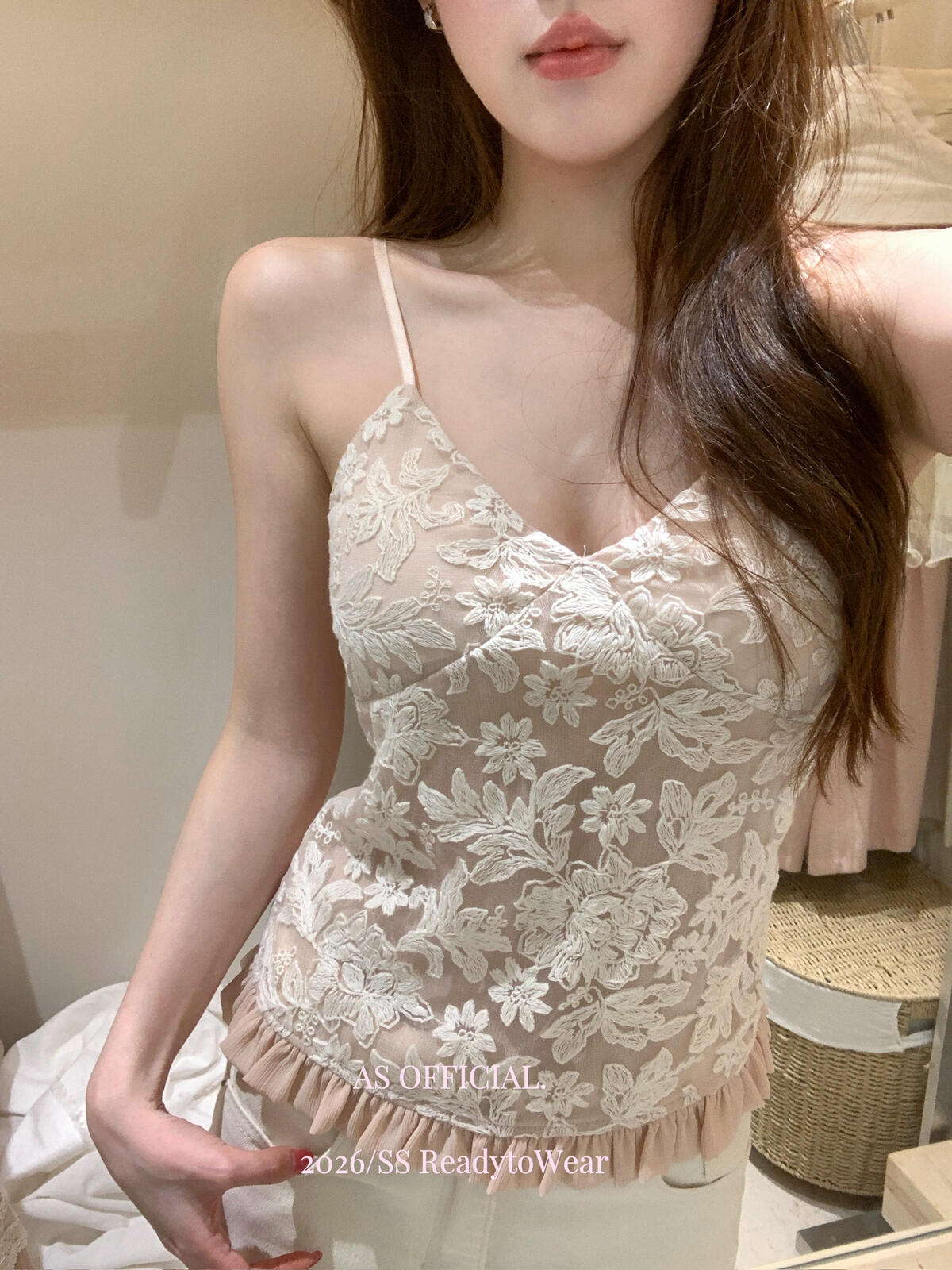【L26805】實拍純慾微性感🎀精緻蕾絲提花設計細肩帶內搭背心/小可愛260330