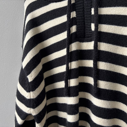 【Y899】實拍冬季條紋針織連帽毛衣251106