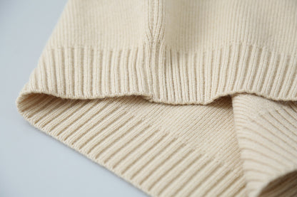 【LD11002】實拍秋冬法式設計感斜領針織毛衣外套251110