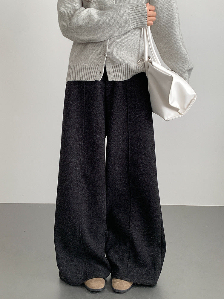 【LD11011】實拍S~XL設計感毛呢西裝闊腿褲251110