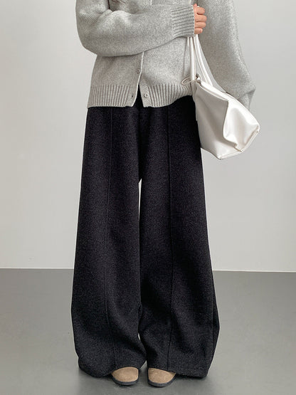 【LD11011】實拍S~XL設計感毛呢西裝闊腿褲251110