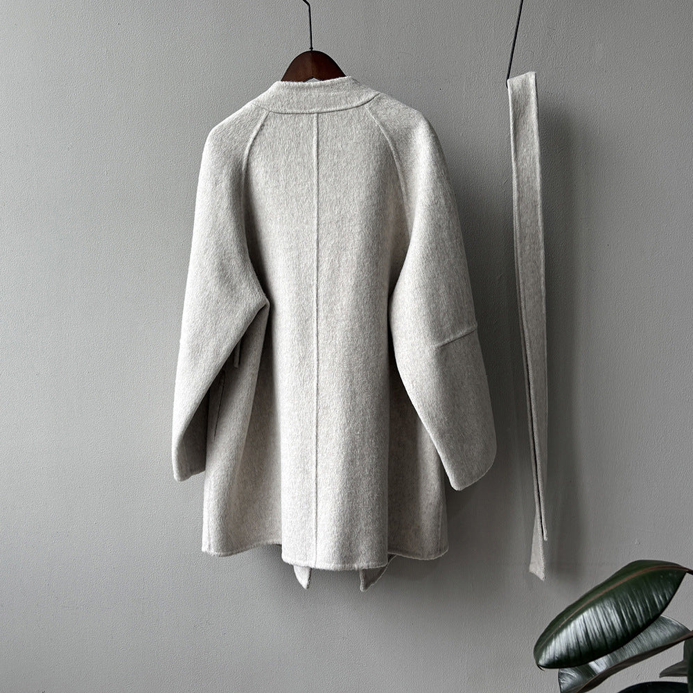 【Y8511】實拍高級感立領羊毛呢大衣外套（棉羊毛52%)251106