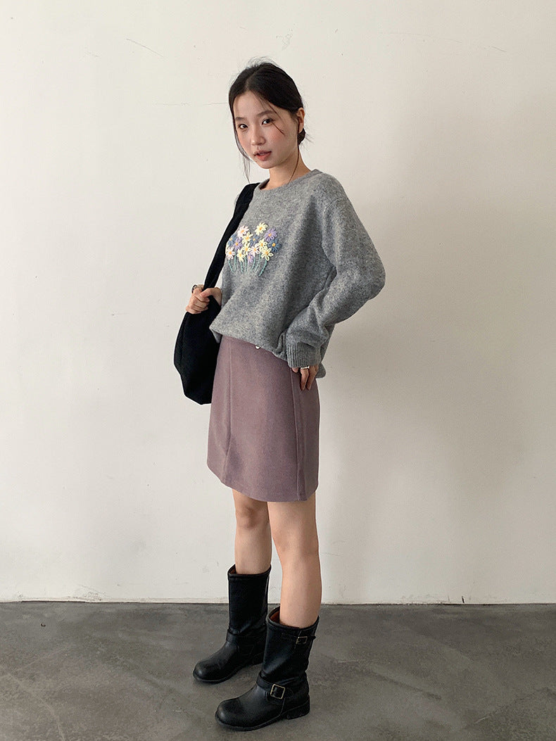 【LD11038】實拍立體小花針織衫251202