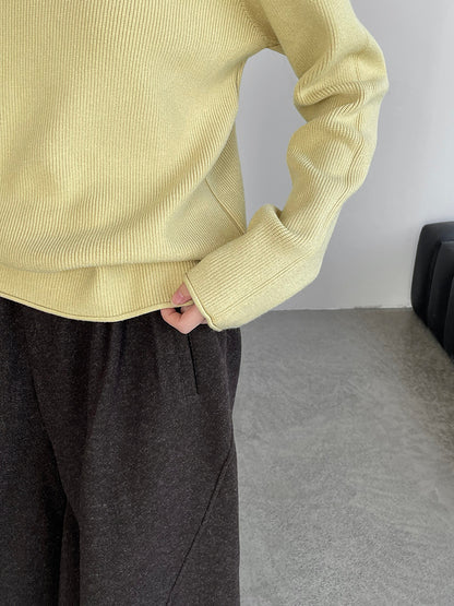 【cimYL713】實拍加厚捲邊半高領保暖針織衫251201